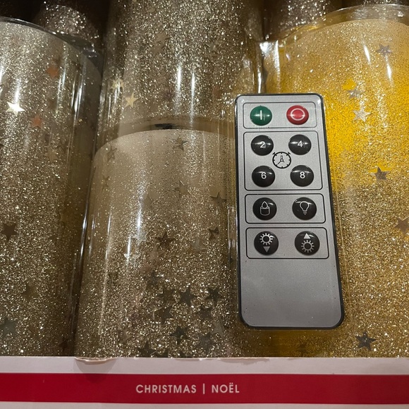 LED Glitter Pillar/Votive Set - Picture 2 of 7